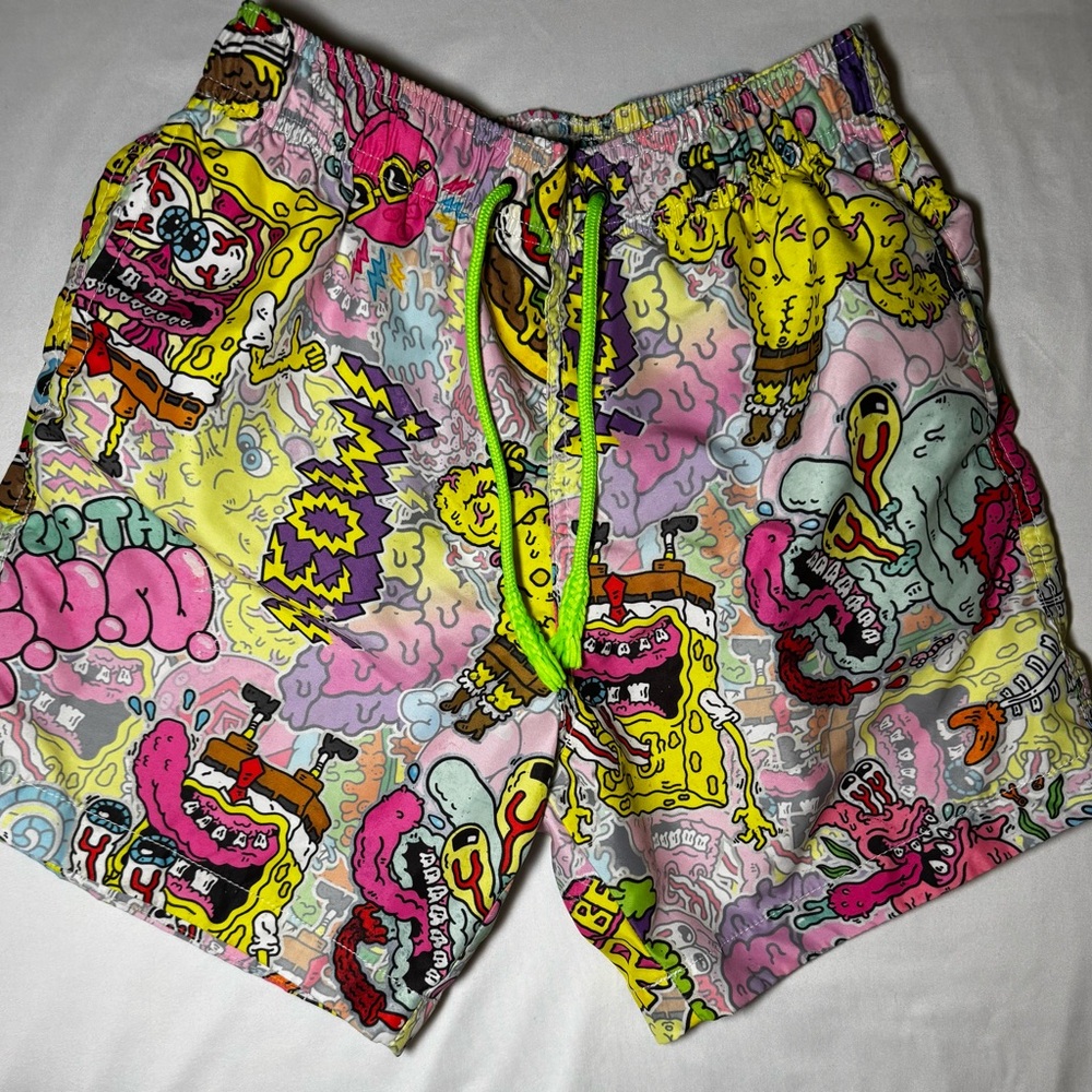 Vintage Multicolor Graphic Athletic Shorts